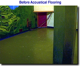 flooring of Stepping Stone Recording Studio before an application of Acoustical Flooring